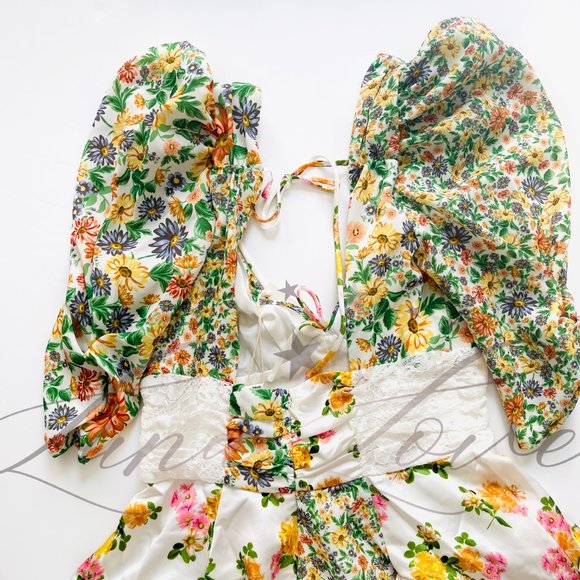 FOR LOVE & LEMONS Rosalyn Mini Dress in Green NWT - Picture 9 of 11